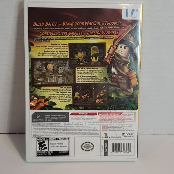 LUCASARTS 2008 Wii Indiana Jones The Original Adventures LEGO Ages  10+ - Picture 2 of 5